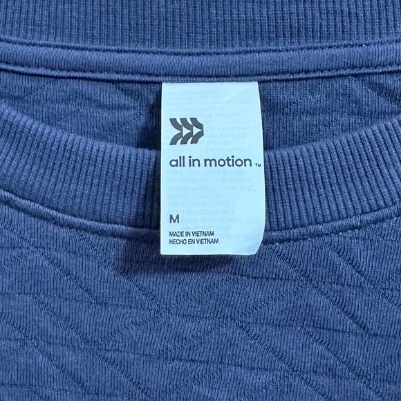 NWT, All In Motion Women’s Sz Med Blue Comfy Patterned Sweatshirt Kangaroo Pouch - Picture 3 of 13